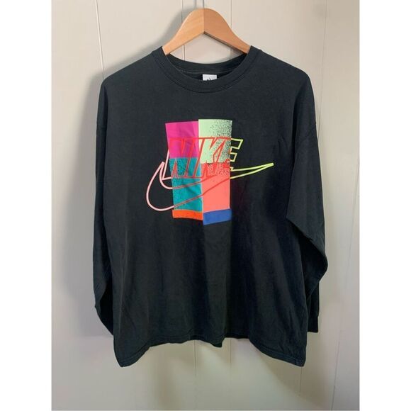 Nike Air Max 2 Light Atmos NRG Long Sleeve L/S Tee T-Shirt Black Medium - Picture 2 of 8